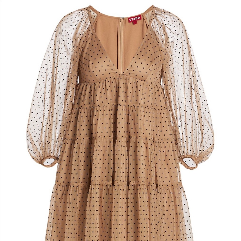 NWT Staud Meadow Polka Dot Mini Dress Size M $285